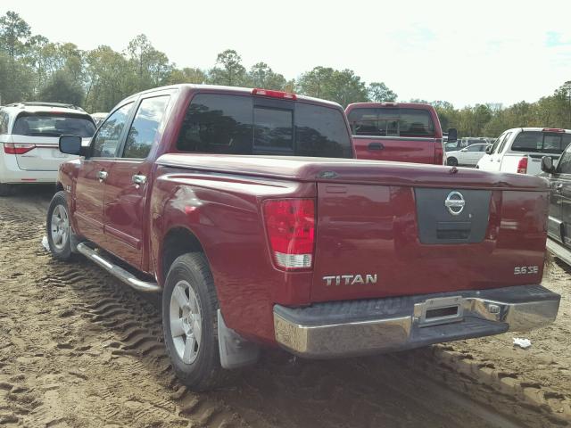 1N6AA07A54N522256 - 2004 NISSAN TITAN XE RED photo 3