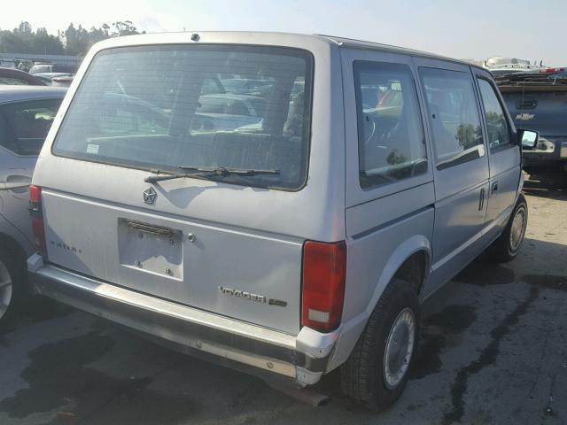 2P4FH45K8KR177212 - 1989 PLYMOUTH VOYAGER SE SILVER photo 4