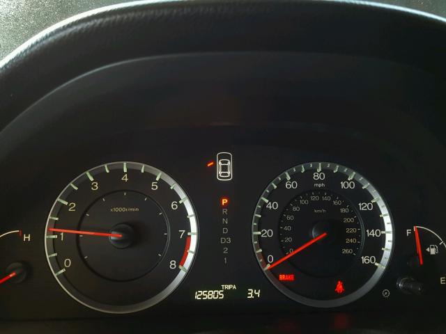 1HGCS12878A003694 - 2008 HONDA ACCORD EXL BLACK photo 8