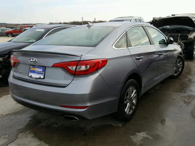 5NPE24AFXGH374073 - 2016 HYUNDAI SONATA SE GRAY photo 4