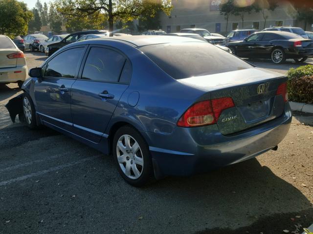 2HGFA16597H513934 - 2007 HONDA CIVIC LX BLUE photo 3