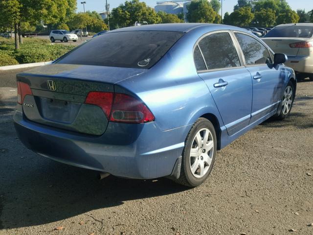 2HGFA16597H513934 - 2007 HONDA CIVIC LX BLUE photo 4