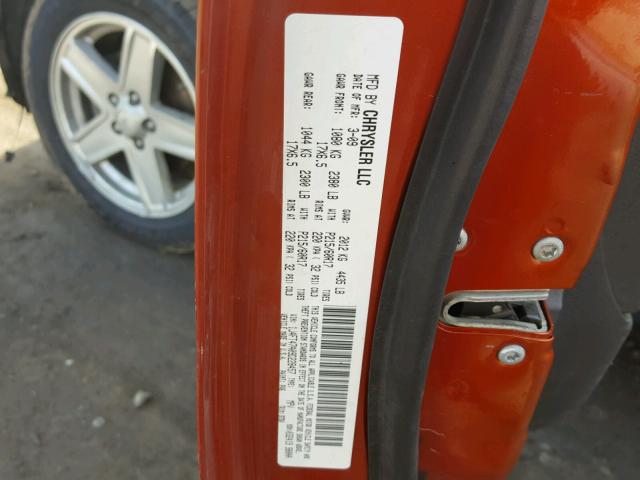 1J4FT47A09D228457 - 2009 JEEP COMPASS SP ORANGE photo 10