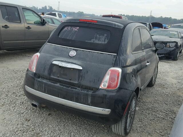 3C3CFFERXCT179746 - 2012 FIAT 500 LOUNGE BLACK photo 4