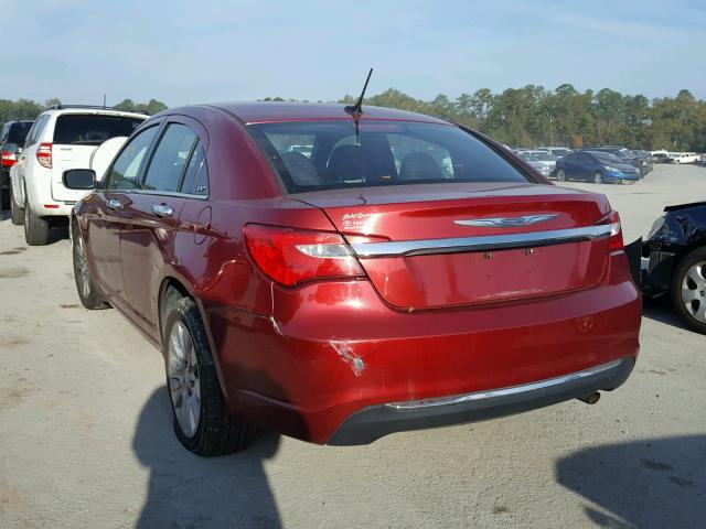 1C3CCBABXEN123805 - 2014 CHRYSLER 200 LX RED photo 3