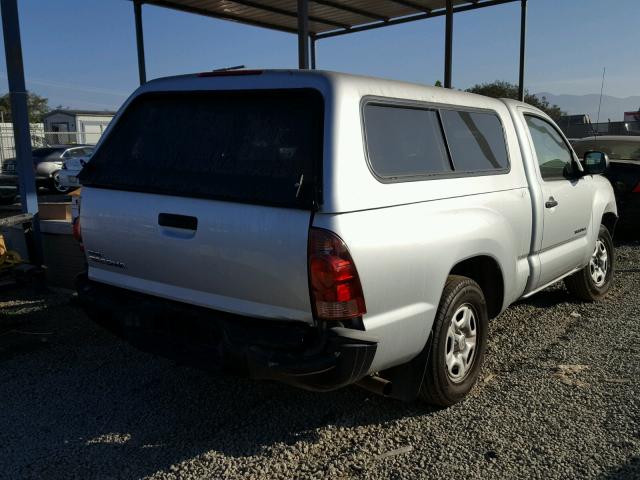 5TENX22N17Z364959 - 2007 TOYOTA TACOMA SILVER photo 4