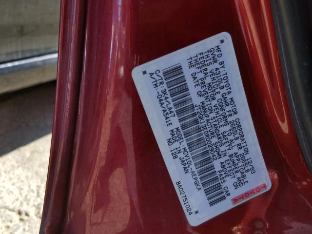 JT2GK13E0R0029042 - 1994 TOYOTA CAMRY XLE RED photo 10