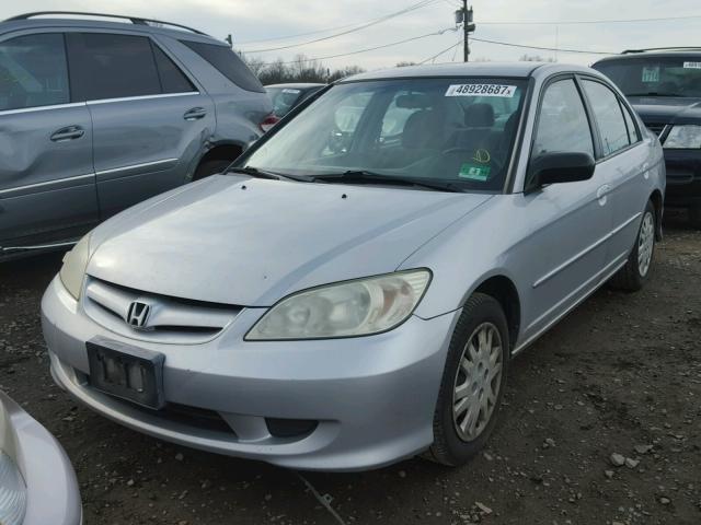 2HGES16575H551796 - 2005 HONDA CIVIC LX SILVER photo 2