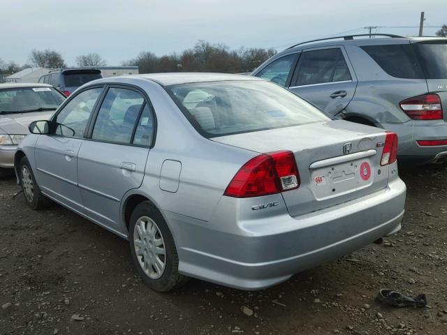 2HGES16575H551796 - 2005 HONDA CIVIC LX SILVER photo 3