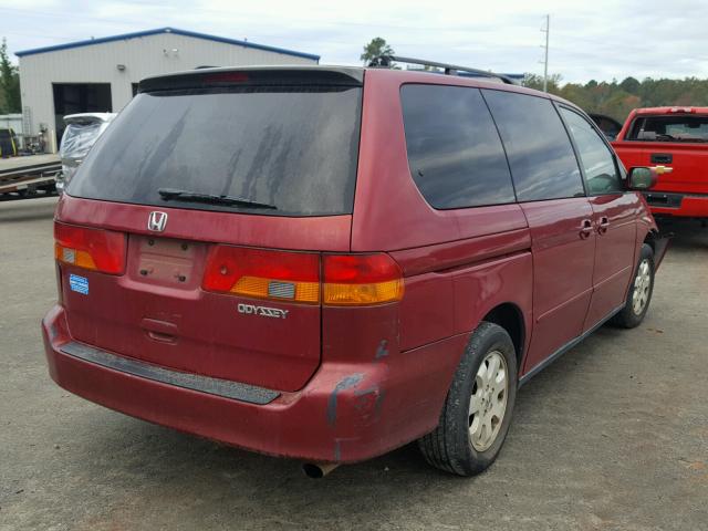 2HKRL18622H536404 - 2002 HONDA ODYSSEY EX RED photo 4