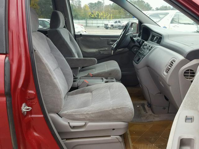 2HKRL18622H536404 - 2002 HONDA ODYSSEY EX RED photo 5