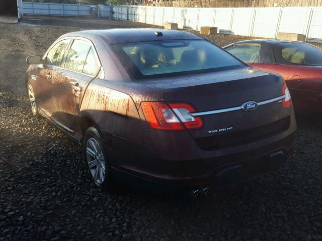 1FAHP2DW3BG122442 - 2011 FORD TAURUS SE BURGUNDY photo 3