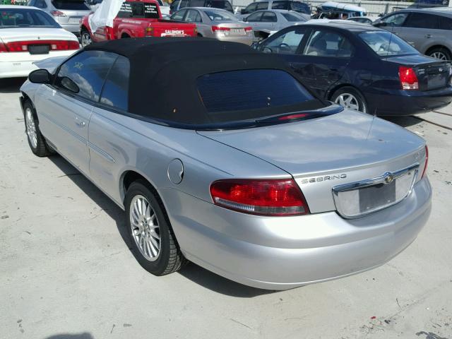 1C3EL55R54N337066 - 2004 CHRYSLER SEBRING LX SILVER photo 3