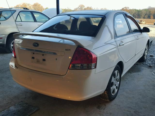 KNAFE221795595956 - 2009 KIA SPECTRA EX WHITE photo 4