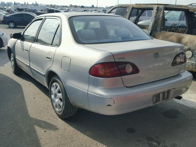 1NXBR12E02Z619797 - 2002 TOYOTA COROLLA CE SILVER photo 3