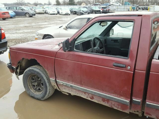 1GCCS14R9P0195841 - 1993 CHEVROLET S TRUCK S1 MAROON photo 10