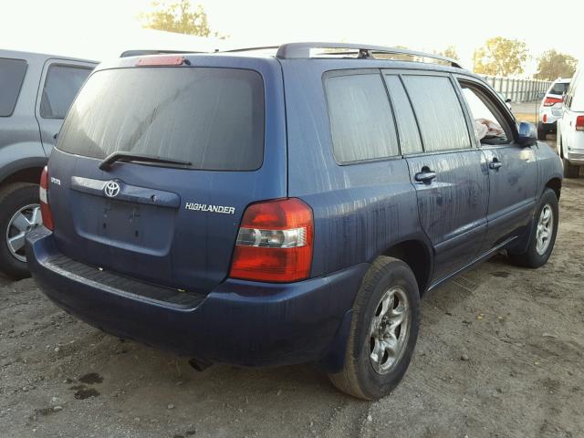 JTEGD21AX50130490 - 2005 TOYOTA HIGHLANDER BLUE photo 4