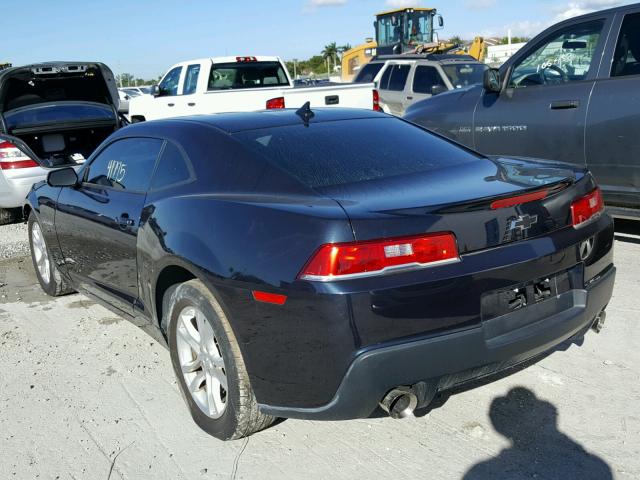 2G1FE1E33E9278627 - 2014 CHEVROLET CAMARO LS BLUE photo 3