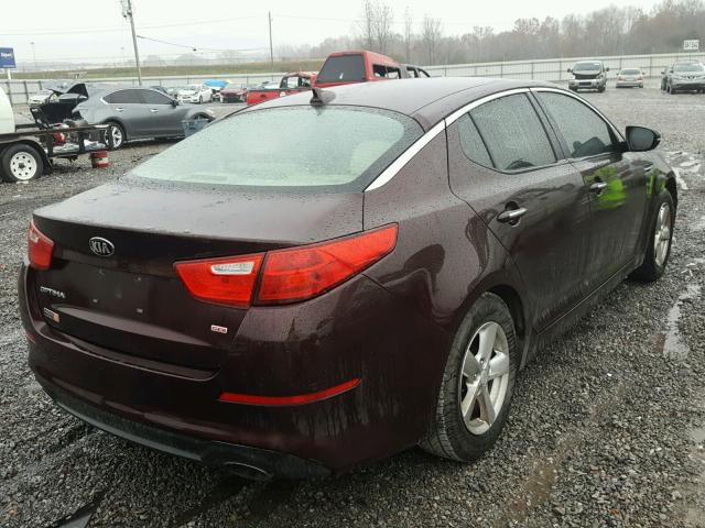 5XXGM4A79FG494016 - 2015 KIA OPTIMA LX MAROON photo 4