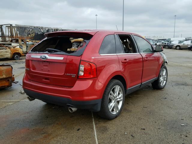 2FMDK4KC4BBA69717 - 2011 FORD EDGE LIMIT RED photo 4