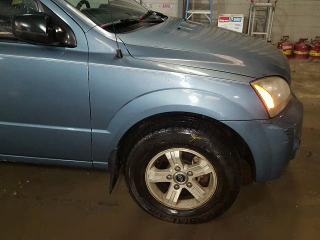 KNDJC733335168992 - 2003 KIA SORENTO EX BLUE photo 9