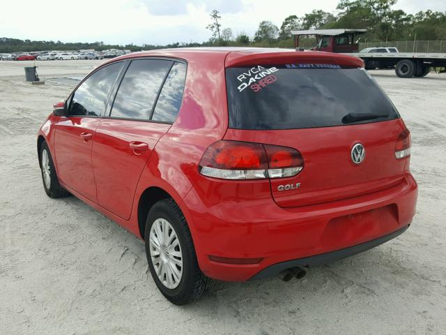 WVWDB7AJ7DW119386 - 2013 VOLKSWAGEN GOLF RED photo 3