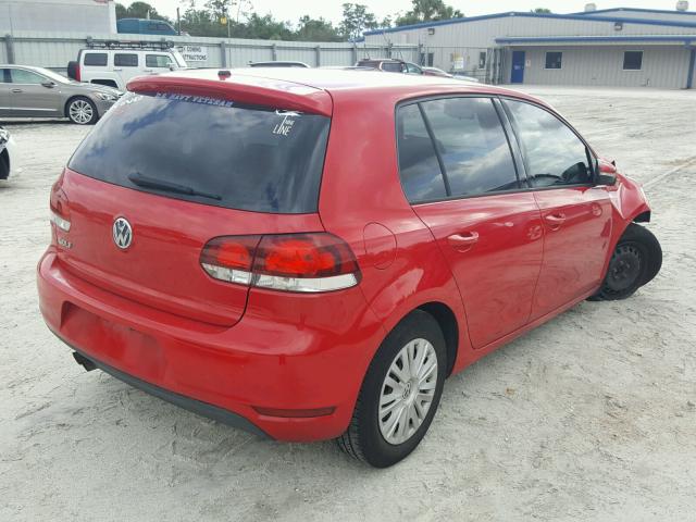 WVWDB7AJ7DW119386 - 2013 VOLKSWAGEN GOLF RED photo 4