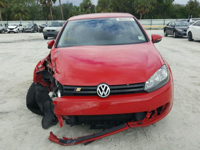 WVWDB7AJ7DW119386 - 2013 VOLKSWAGEN GOLF RED photo 9