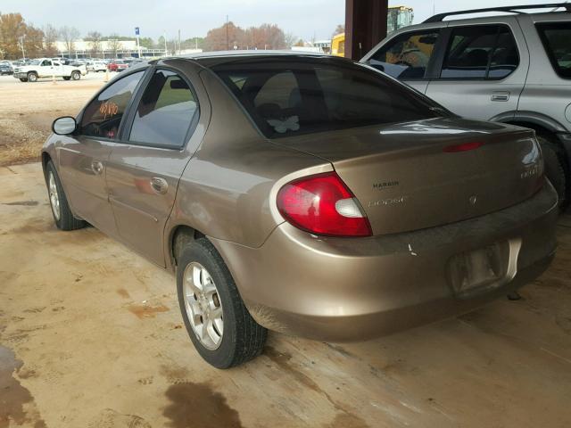 1B3ES46C7YD814838 - 2000 DODGE NEON BASE GOLD photo 3