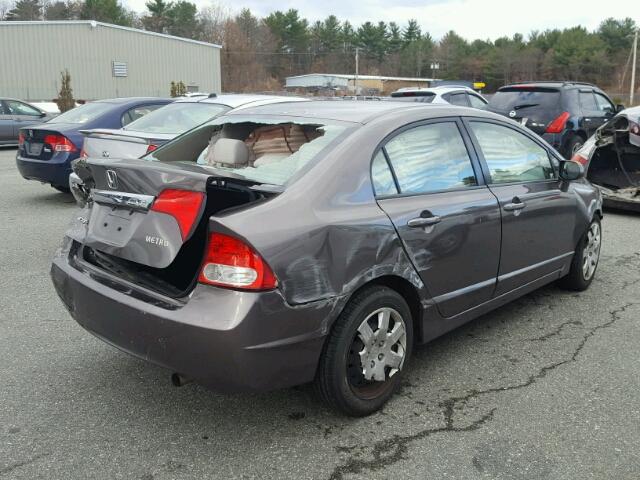 2HGFA16539H543689 - 2009 HONDA CIVIC LX GRAY photo 4