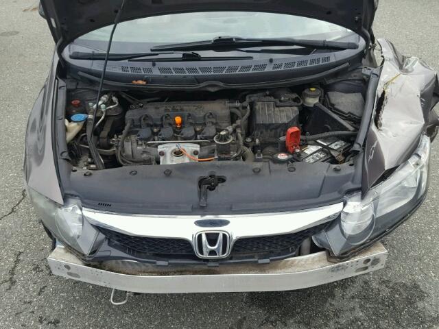 2HGFA16539H543689 - 2009 HONDA CIVIC LX GRAY photo 7