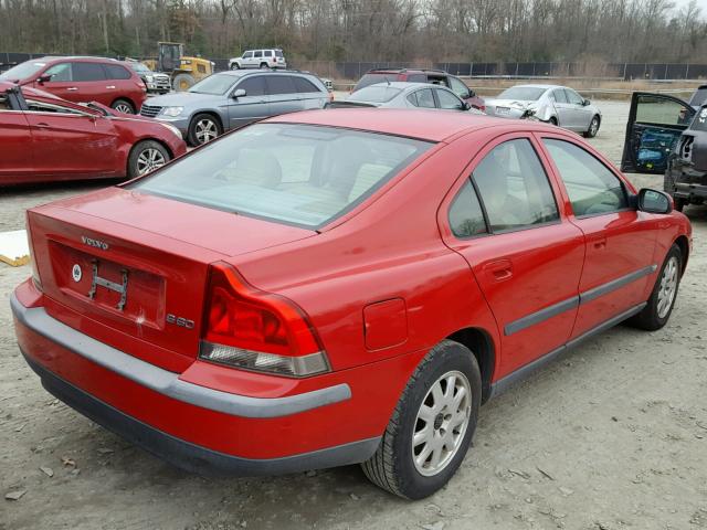 YV1RS61R122105245 - 2002 VOLVO S60 RED photo 4