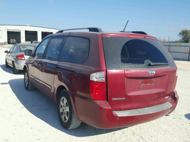 KNDMG4C34A6337425 - 2010 KIA SEDONA LX RED photo 3