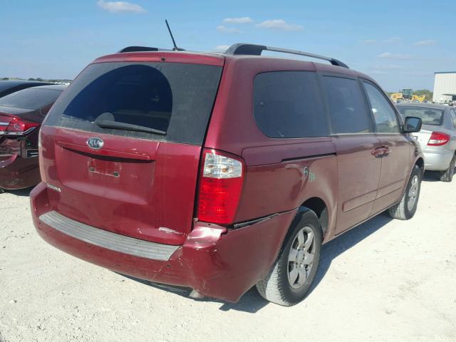 KNDMG4C34A6337425 - 2010 KIA SEDONA LX RED photo 4