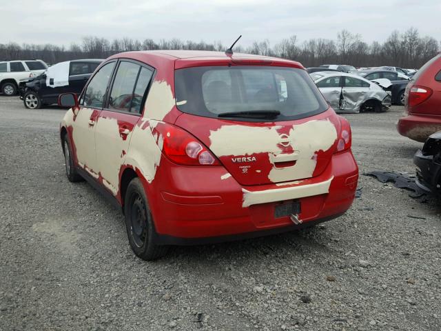 3N1BC13E87L381934 - 2007 NISSAN VERSA S RED photo 3