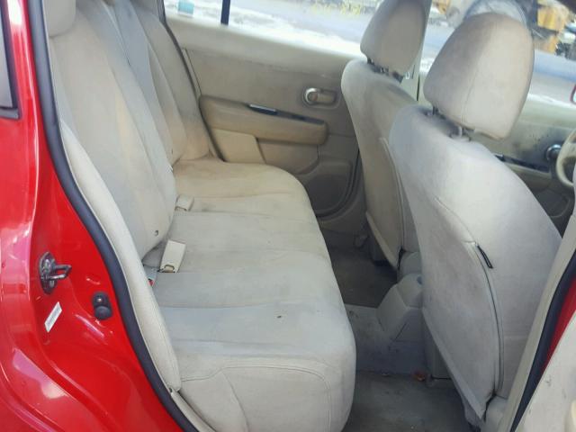 3N1BC13E87L381934 - 2007 NISSAN VERSA S RED photo 6