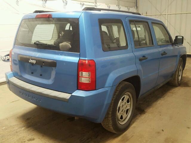 1J8FT28W48D504926 - 2008 JEEP PATRIOT SP BLUE photo 4