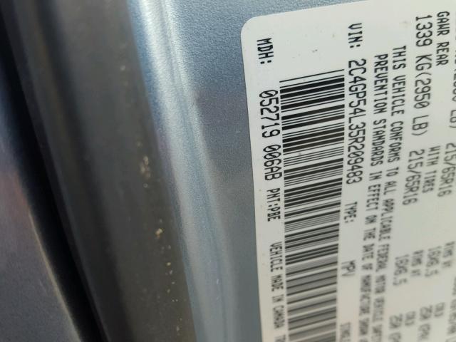 2C4GP54L35R209483 - 2005 CHRYSLER TOWN & COU 蓝色 照片 10