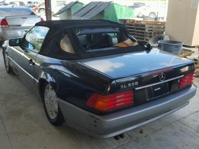 WDBFA66E5MF036135 - 1991 MERCEDES-BENZ 500 SL BLACK photo 3