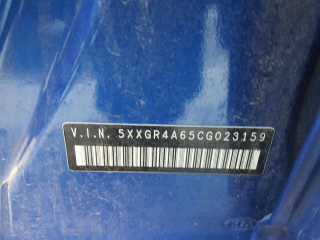 5XXGR4A65CG023159 - 2012 KIA OPTIMA SX BLUE photo 10