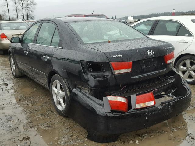 5NPEU46F06H108692 - 2006 HYUNDAI SONATA GLS BLACK photo 3