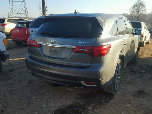 5FRYD3H60FB002857 - 2015 ACURA MDX TECHNO GRAY photo 4