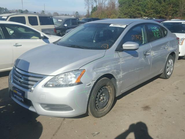 3N1AB7AP4EY230658 - 2014 NISSAN SENTRA S SILVER photo 2