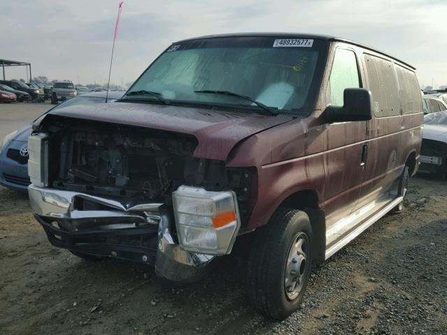 1FBNE31L98DA47358 - 2008 FORD ECONOLINE MAROON photo 2