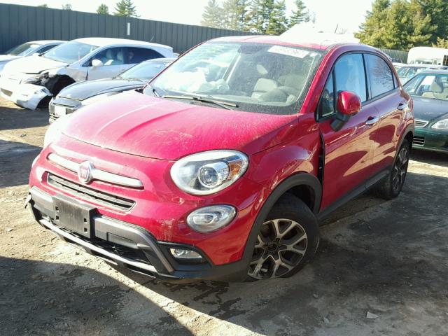 ZFBCFYCT4GP344550 - 2016 FIAT 500X TREKK RED photo 2