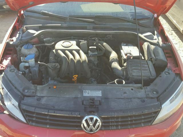 3VW2K7AJ9BM384280 - 2011 VOLKSWAGEN JETTA BASE RED photo 7