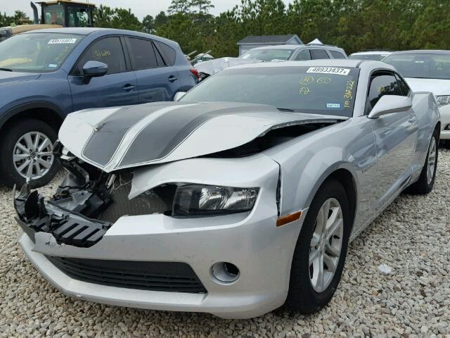 2G1FB1E30F9307222 - 2015 CHEVROLET CAMARO LS SILVER photo 2