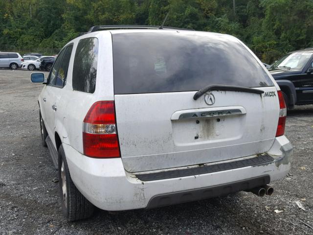 2HNYD18222H537030 - 2002 ACURA MDX WHITE photo 3