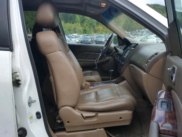 2HNYD18222H537030 - 2002 ACURA MDX WHITE photo 5