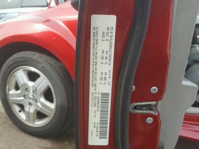 1B3HB48B07D301706 - 2007 DODGE CALIBER SX RED photo 10